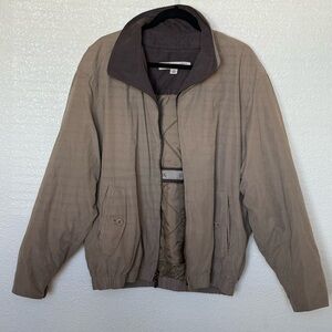 London Fog Brown Lightweight Shirt Jacket with Ribbed Collar